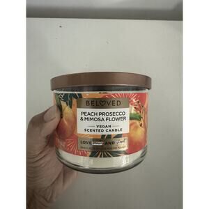 Beloved Peach Prosecco Mimosa Flower -Vegan- Scented Candle